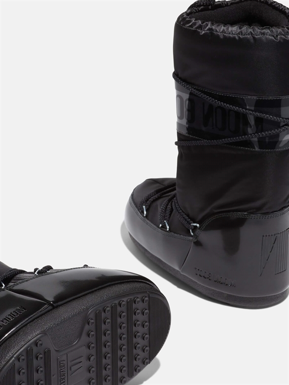 Moon Boot Icon Glance Black Satin Boots